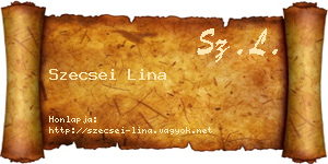 Szecsei Lina névjegykártya